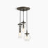 Kohler Lighting 3 Light Clear Glass 23341 PE03 Damask 12" Tall Oil Rubbed Bronze