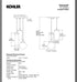 Kohler Lighting 3 Light Clear Glass 23341 PE03 Damask 12" Tall Oil Rubbed Bronze