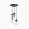 Kohler Lighting 3 Light Clear Glass 23341 PE03 Damask 12" Tall Oil Rubbed Bronze