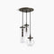 Kohler Lighting 3 Light Clear Glass 23341 PE03 Damask 12" Tall Oil Rubbed Bronze