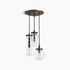 Kohler Lighting 3 Light Clear Glass 23341 PE03 Damask 12" Tall Oil Rubbed Bronze