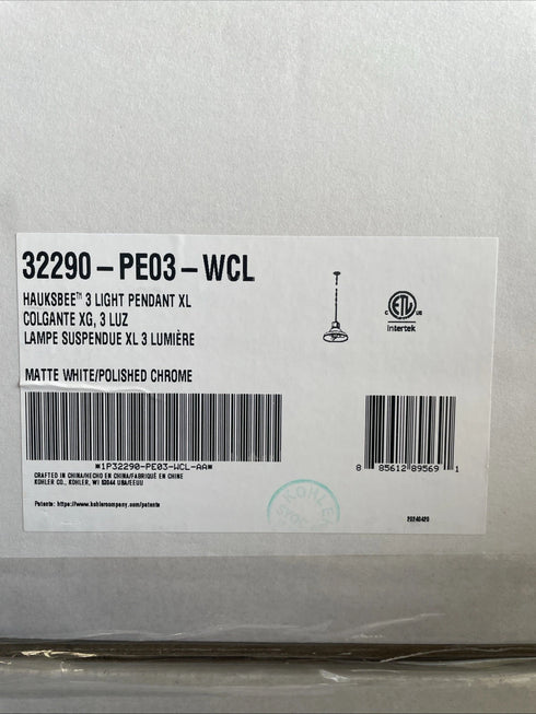 Kohler Lighting 32290-PE03 Hauksbee 18"W 1 Light Pendant - White