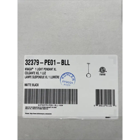 Kohler Lighting 32379-PE01-BLL Kraga 10"W Mini Pendant - Black