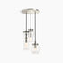 Kohler Lighting 3Light Clear Glass 23341 PE03-SNL Damask 12"Tall POLISHED NICKEL