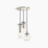 Kohler Lighting 3Light Clear Glass 23341 PE03-SNL Damask 12"Tall POLISHED NICKEL