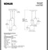 Kohler Lighting 3Light Clear Glass 23341 PE03-SNL Damask 12"Tall POLISHED NICKEL