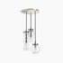 Kohler Lighting 3Light Clear Glass 23341 PE03-SNL Damask 12"Tall POLISHED NICKEL