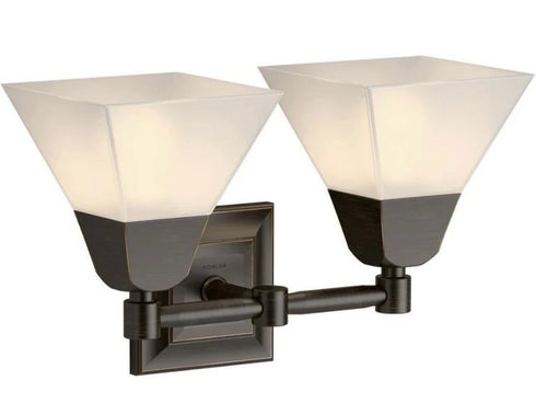 Kohler Memoirs 15in 2-Light Vanity Light,Oil Rubbed Bronze Finish,120V 23687-BZL
