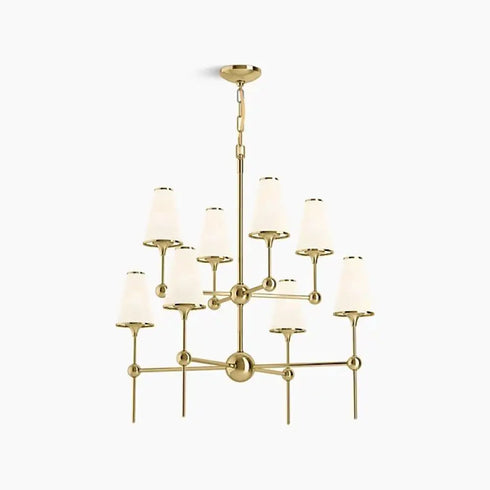 Kohler Parohn 36” Chandelier K-27863-CH08-2PL Polished Brass 8-Light NEW