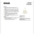Kohler Parohn 36” Chandelier K-27863-CH08-2PL Polished Brass 8-Light NEW