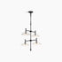 Kohler Tone 4-Light 24in Wide Chandelier Black Modern Mid-Century Lighting