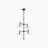 Kohler Tone 4-Light 24in Wide Chandelier Black Modern Mid-Century Lighting
