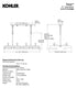 Kohler Tone 8-Light Linear Chandelier Matte Black Brushed Brass 31774-CH08-BML