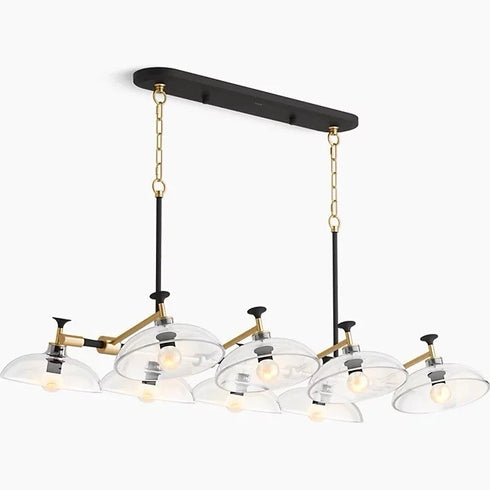 Kohler Tone 8-Light Linear Chandelier Matte Black Brushed Brass 31774-CH08-BML