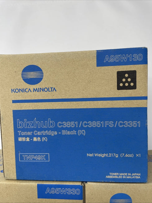 Konica Minolta bizhub C3851 Genuine Toner Lot of 5 TNP49M TNP49Y TNP49C 2xTNP49K