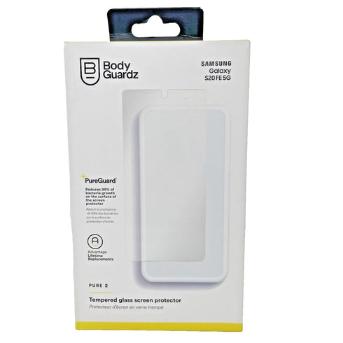 NEW BodyGuardz Pure2 Tempered Glass Screen Protector Samsung Galaxy S20 FE 5G