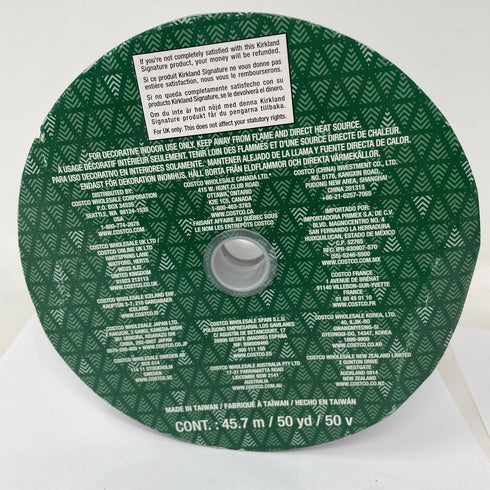 Kirkland Wire-Edged White Ribbon 1.5" x 50 yds - Christmas Wreath Bows