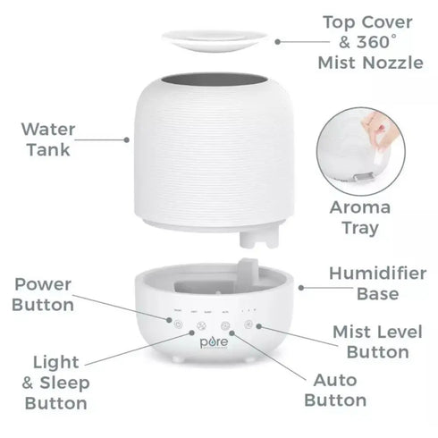 Pure Enrichment HUME Sense Top Fill Humidifier Auto Mode Humidity, 2pk Brand NEW