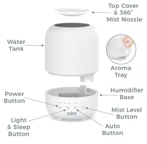 Pure Enrichment HUME Sense Top Fill Humidifier Auto Mode Humidity, 2pk Brand NEW
