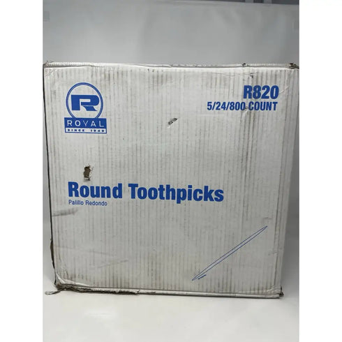 Royal R820 2.5" Round Wood Toothpicks (96000 Toothpicks/CT) New 5x24x800