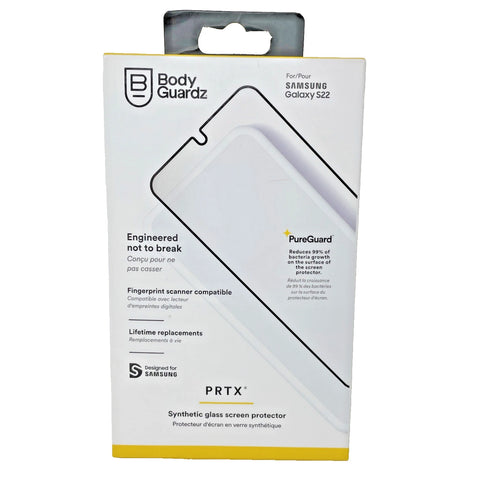Screen Protector for Samsung Galaxy S22 Tempered Glass BodyGuardz PRTX