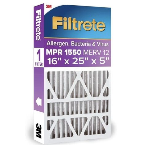 Set Of 2 3M Filtrete 16"x25"x5" Deep Pleat Air Filter - NDP01-5IN-2 2 Pack