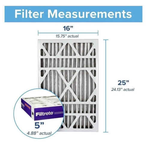 Set Of 2 3M Filtrete 16"x25"x5" Deep Pleat Air Filter - NDP01-5IN-2 2 Pack