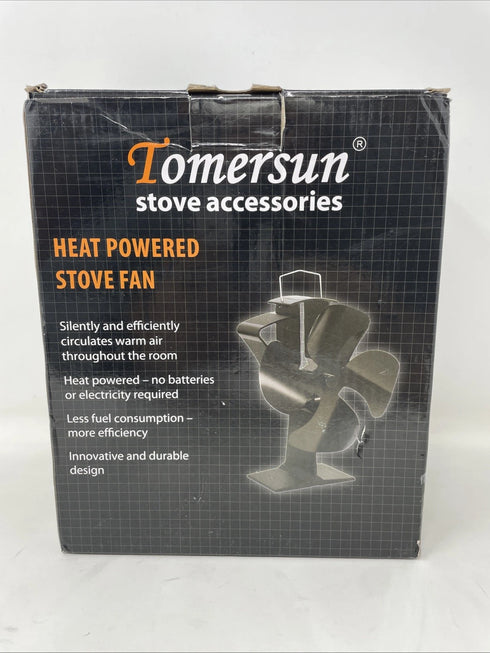 Tomersun 4 Blades Heat Powered Stove Fan for Wood/Log Burner/Fireplace