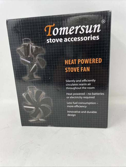 Tomersun 4 Blades Heat Powered Stove Fan for Wood/Log Burner/Fireplace