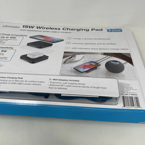Ubiolabs 15W Wireless Charging Pads - 2 Pack (New, Sealed)