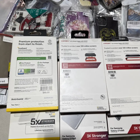 Wholesale Lot Mix 200x Assorted Android Apple iPhone Cases & Screen Protectors - Lot 200 CS 5 PS
