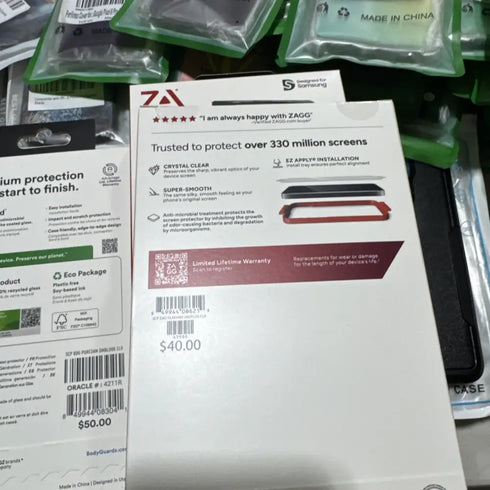 Wholesale Lot Mix 200x Assorted Android Apple iPhone Cases & Screen Protectors - Lot 200 CS 6 PS