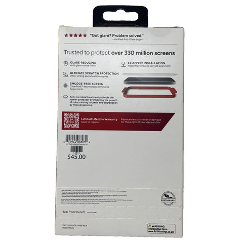 Zagg Invisible Shield Glass Anti-glare Screen Protector for Apple iPhone 15
