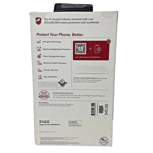 Zagg Invisible Shield Glass Anti-Glare Screen Protector for iPhone 14, 13/13 Pro