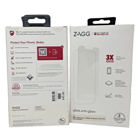 Zagg Invisible Shield Glass Anti-Glare Screen Protector for iPhone 14, 13/13 Pro