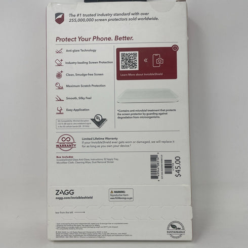 Zagg Invisible Shield Glass Anti-Glare Screen Protector for iPhone 14 Pro - New